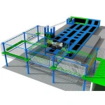 New design ninja course kids indoor trampoline park,bungee jumping trampoline with safety net