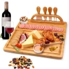 New Fashion Bamboo Cheese Unique Charcuterie Platter Board Charcuterie board and Cutlery set