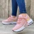 Import New large size casual sports shoes for women flying woven round head lace-up mesh ventilated daddy shoes from China