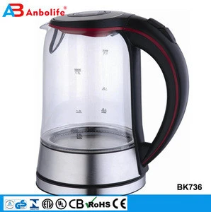 new product 1.7Llarge capacity ETL kitchen appliance stainless steel electric glass water kettle with auto cut off system