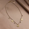 New Style Stainless Steel 14K Gold Plated Flower Pearl Zircon Necklace