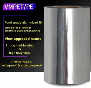 New Upgraded Nature Food Grade Aluminum Packaging Film PE/VMPET Waterproof Film Roll