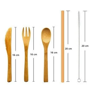 New year bamboo knife and fork set/spoon flatware type wooden spoons combination