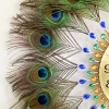 New Year Gift European Style Fashion Classic Quartz Stone Gold Peacock Decorate Metal Wall Clock