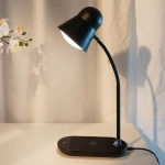 Newly LED Desk Lamp Table Reading Lamps Bedside Night Light with Smart Music Speaker and Wireless Phone Charger