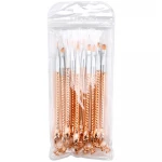 NK-NB01 10 pcs Gold Rose in Private Label Liner brush Design Gel Polish Painting Drawing Acrylic Gel Nail Brushes