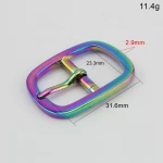 Nolvo World 1 Inch 2.5cm Iridescent rainbow 5 colors metal alloy detachable adjust pin buckle for bag parts Accessories