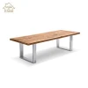 Nordic modern oak solid wooden designs long dining room furniture table