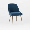 Nordic Style Home Furniture Blue Velvet Chair Restaurant Use Stainless Steel Gold Finish Dining Chair