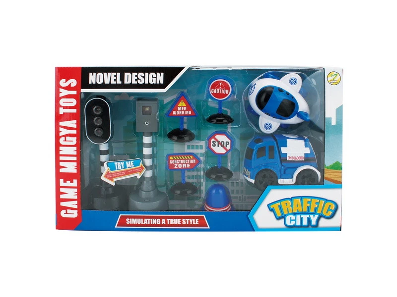 Novel design battery operated toy traffic city Rescue car set DD0716053