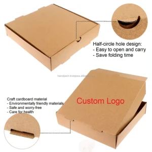 OEM Service Pizza Box Delivery Foldable Matt Lamination Business&Shopping Grocery Rectangle Coated Paper Food Boxes