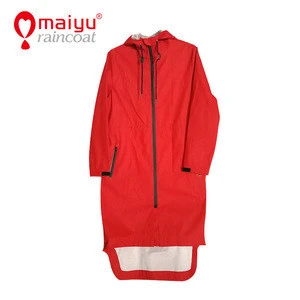 OEM waterproof poncho red fashion lady&#39;s rain jacket