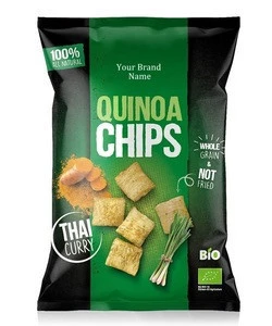 Organic Vegan Wholegrain Quinoa Chips Thai Curry Not Fried | Private Label | Wholesale | Bulk | Made In EU