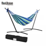 Outdoor Camping Portable Hammock Brazilian Beach canvas material Folding Hammock with steel stand set with outer bag