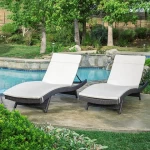 Outdoor leisure beach chair lunch break rattan combination villa garden hotel furniture swimming pool bed