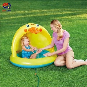 outdoor water play equipment shade duck shape baby swimming pool inflatable sprinkler and splash baby play pool