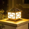 outdoor waterproof landscape courtyard villa gate luminaire led solar pillar light