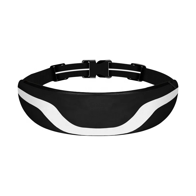 Outdoor waterproof sports waist belt bag, multi-functional running travel waist bag with headphone hole and reflective strip