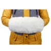 Oversized White Winter Faux Fur Heated Hand Warmer Muffs