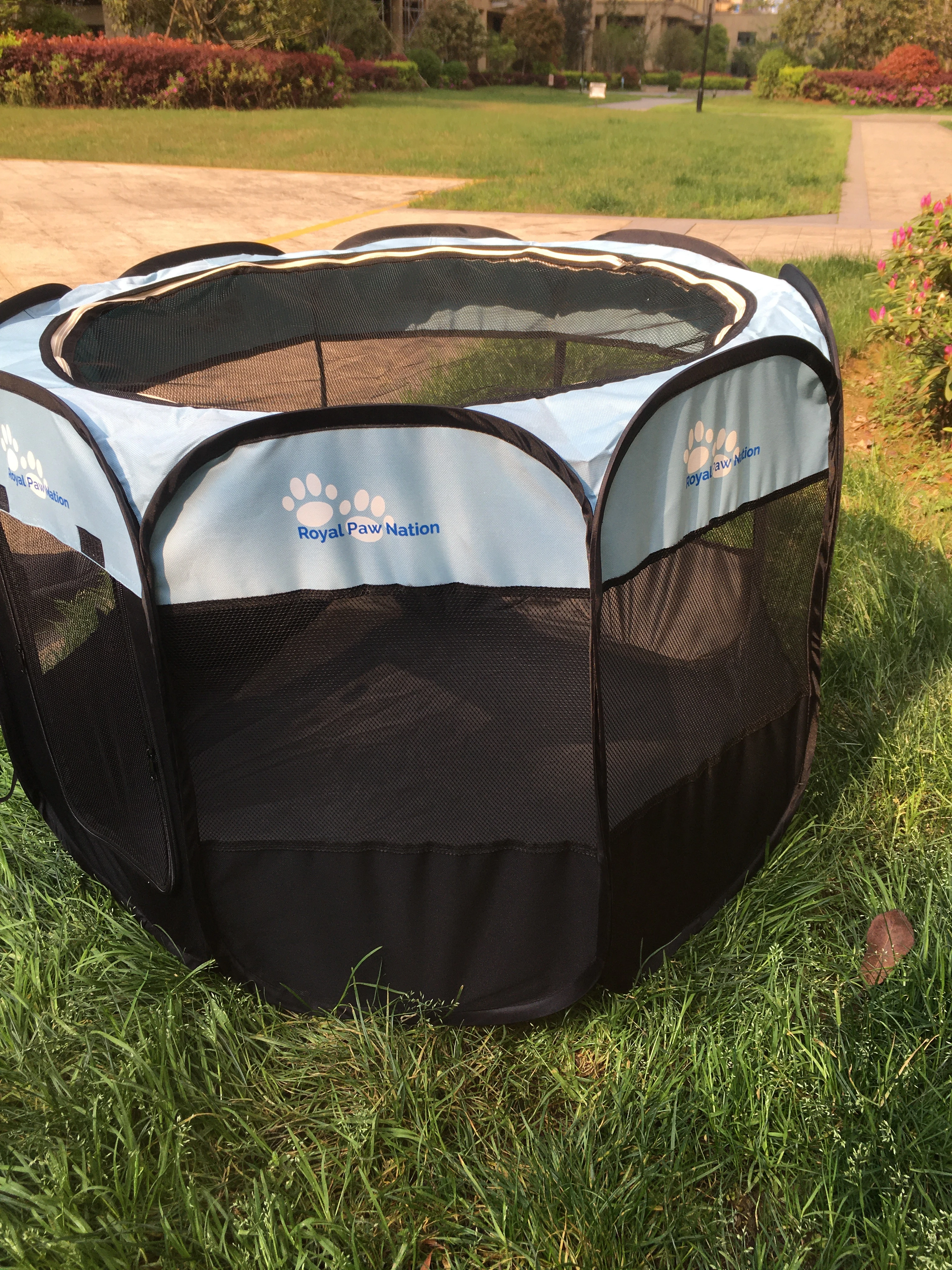 Oxford Cloth Pet Octagonal Fence Dog Cage Cat Litter Pet Tent Custom Printing Logo Cat Dog Toy Cage Pet Tent