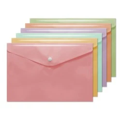 pastel assorted colors folder with button closure waterproof document bag document bag with lock document file folder
