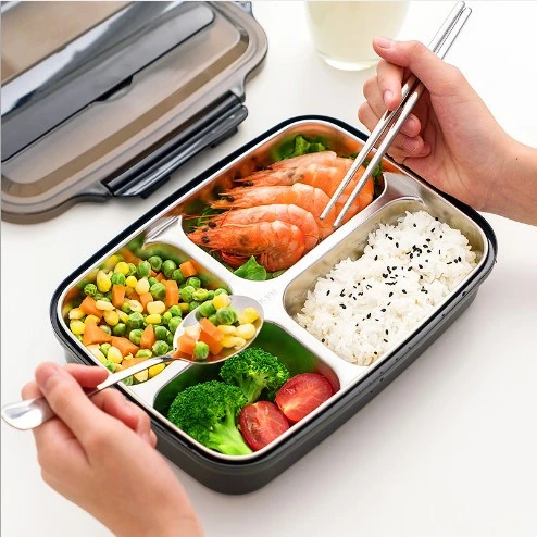 Personalized Product Safe Material 3 4 5 Compartments Food Storage Container Stainless Steel With Lid