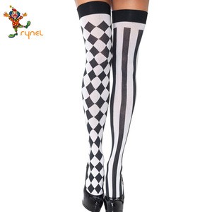 PGSK0485 Hot sale OEM jester clown halloween costume stockings for women