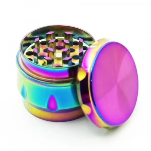 Pink Zinc alloy  drum tobecco grinder laser engraving herb grinders 50mm premium 4 part  herb grinders