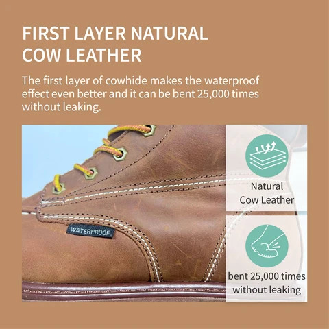 PINNIP  Working Boots Safety Shoes Anti-slip  Waterproof with PU Insole  Protective Footwear