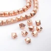 PJ278  6mm faceted rose gold plated hematite loose beads