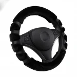 Plush car steering wheel cover keep warn steering wheel cover for fall winter use protective steering control cover