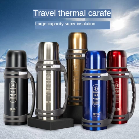 Portable Large-capacity Outdoor Thermos Stainless Steel Vacuum Thermos Bottle High-end Mountaineering Sports Bottle