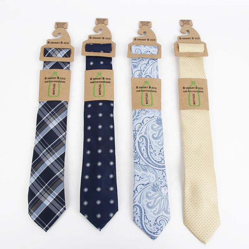 Premium Quality Materials 100% Poly Woven tie recycled polyester necktie for men