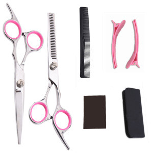 Professional 6Pcs Salon Haircut Shears Kit Hair Cutting Scissors Set