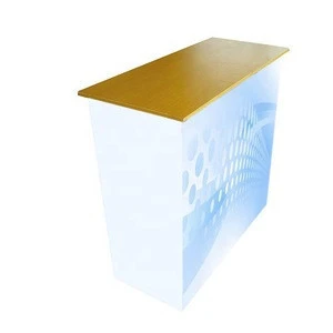 promotional aluminum pop up table counter stable desk