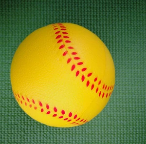 Promotional Baseball Toys PU Leather Yellow Softball
