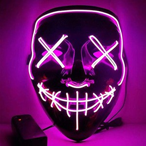 Promotional Funny Halloween Glowing Mask Fast Shipping Purge Party Mask Glow Mask