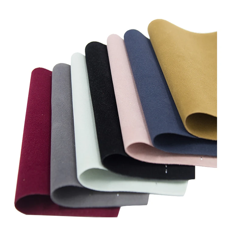 Pu vegan double side flocking leather fabric textiles &amp; leather products for shoes