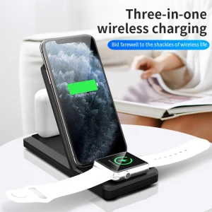 Pure Color Portable Foldable Three-in-one Wireless Charger for Phones Smart Watches Headset Millets Power Banks Replenisher