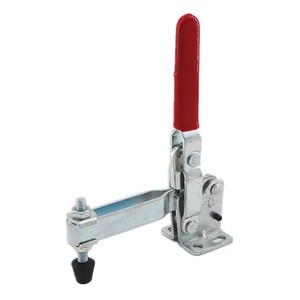 Quick Adjust Clamp Vertical Toggle Clamps For Welding, Straight Handle, Long U-Bar, Flanged Base, 13002B,240kg/529lb Capacity