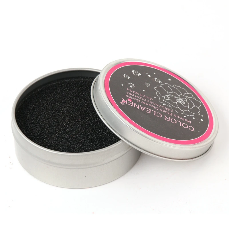 Quick Dry Wash Black Sponge Makeup Brush Cleaner With Metal Box
