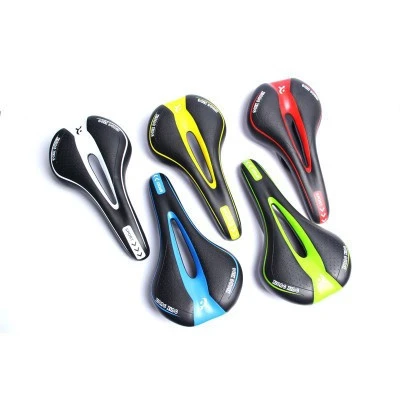 Reflective Shock Absorbing Hollow Bicycle Saddle PVC Fabric Soft Mtb Cycling Road Mountain Bike Seat Bicycle Accessories