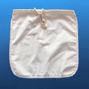 reusable food grade organic hemp cotton nut milk filter bag for almond fruit juice cold brew coffee filter cloth bags washable