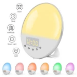 RGB Sleep Training Radio Alarm Clock Sunrise Sunset Simulation Aqua Led Aquarium Light