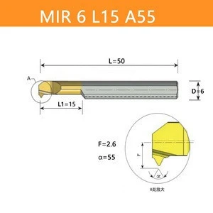 RLD Micro carbide single point cutting inner threading tool MIR 6 L15 A55 for milling machine