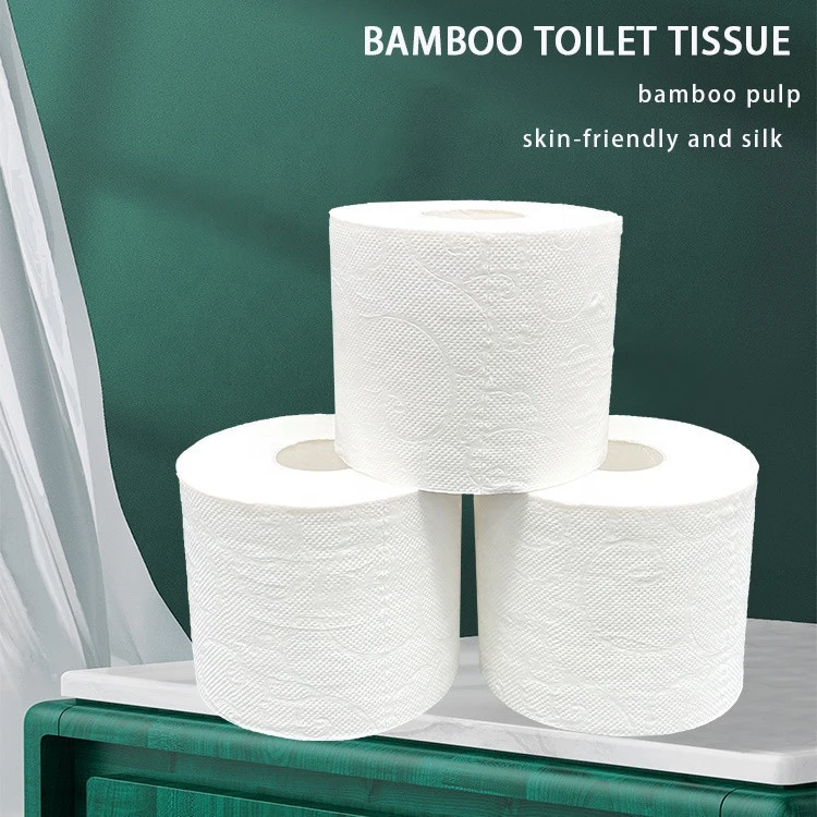 Roll Toilet Paper 3 Ply Bamboo Fiber Paper Ecofriendly Toilet Tissue