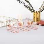 Rose Gold Metal Crafts Popular Stationery Office Mini Tape Dispenser Cutter Stand Promotional Gift Desktop Adhesive Tape Holder