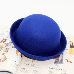 round winter hat fedora wool felt trilby hats wholesale