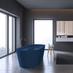 Royal Blue Resin Stone Bathtub Free Standing Bath Tub Solid Surface Acrylic Stone Bath Tub