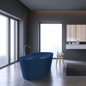 Royal Blue Resin Stone Bathtub Free Standing Bath Tub Solid Surface Acrylic Stone Bath Tub